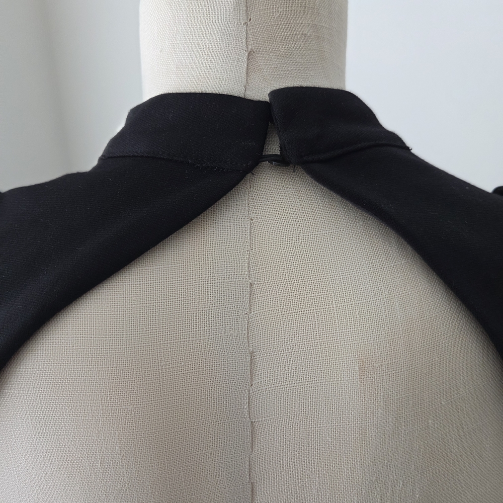 Lulu's Black Ruffle-Shoulder Midi Sheath Dress Pre-Owned - Picture 6 of 10